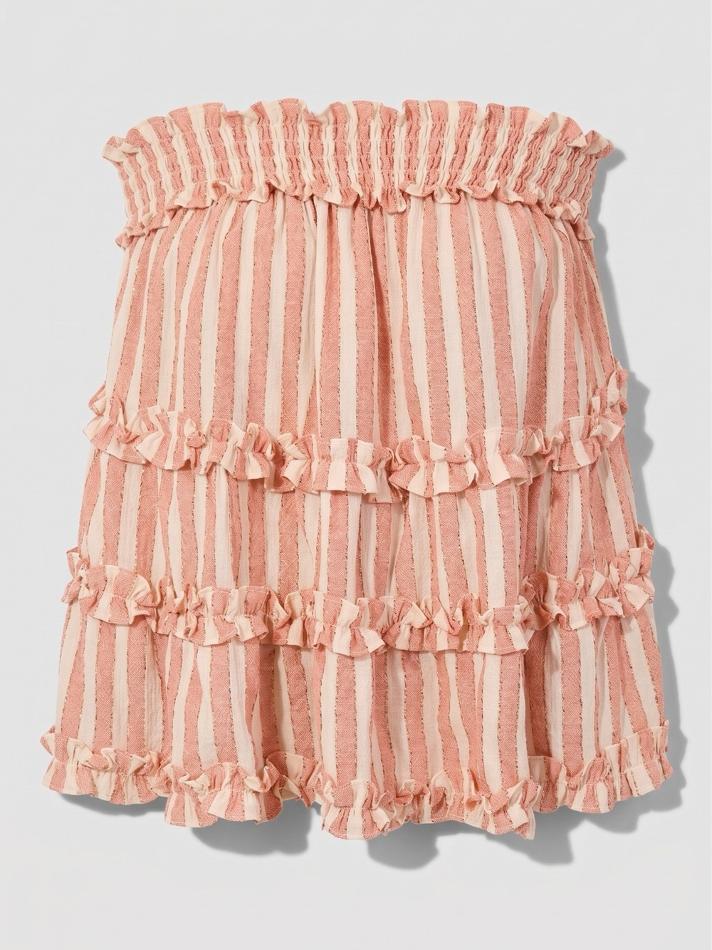 Striped Strapless Ruffle Top Coral Summer spring tube top tank top